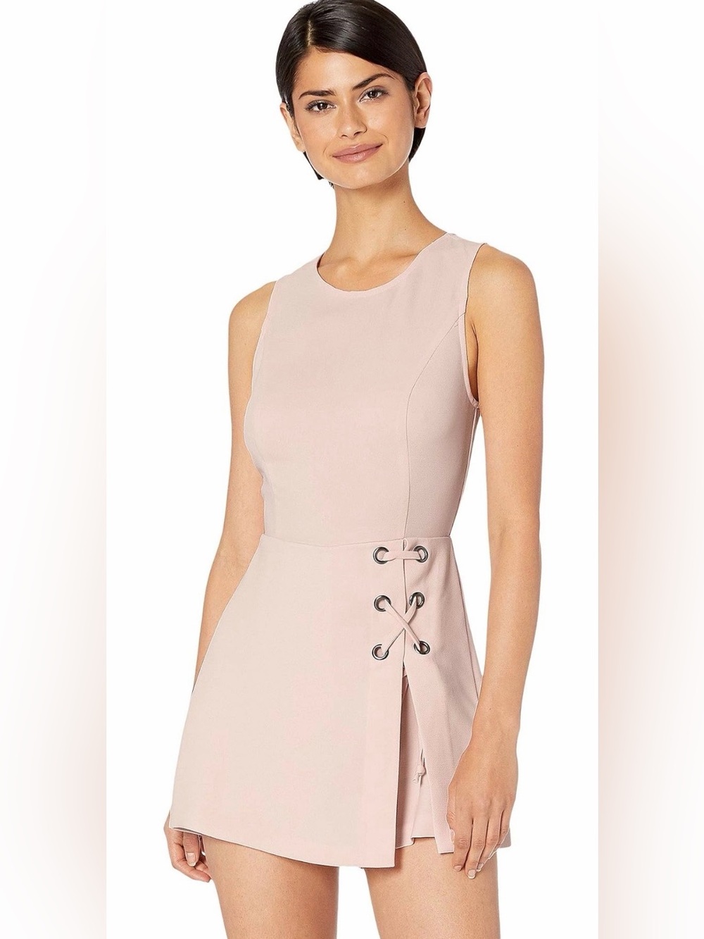 NWT BCBGeneration Rose Smoke Lace-Up Skort Romper Blush Pink Size 12